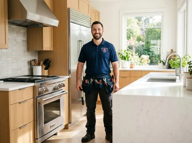Appliance Repair Hero technician in a Abbottstown, PA kitchen after an appliance repair